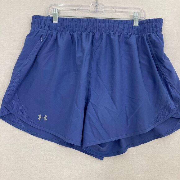 New Under Armour Women's Blue/Purple Fly By Shorts 1X Active Athletic Running - Picture 1 of 11